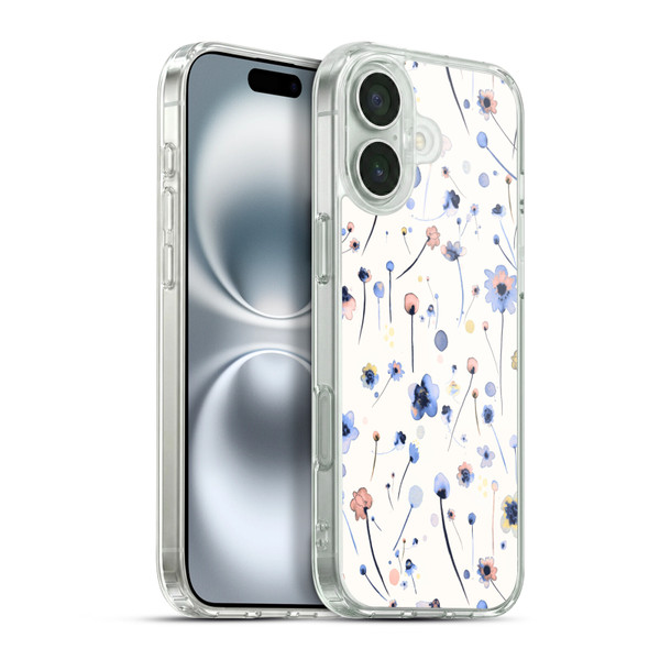 Ninola Floral Blue Soft Soft Gel Case for Apple iPhone 16 Plus & MagSafe