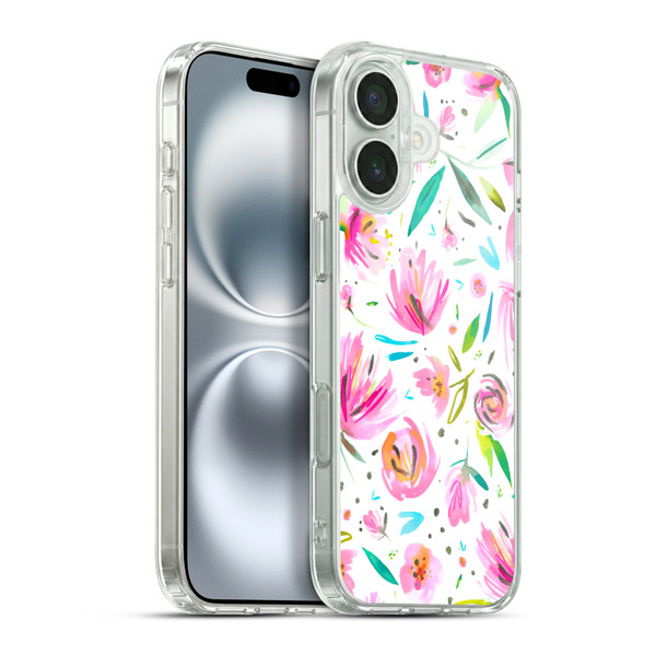 Ninola Floral Peonies Pink Soft Gel Case for Apple iPhone 16 Plus & MagSafe