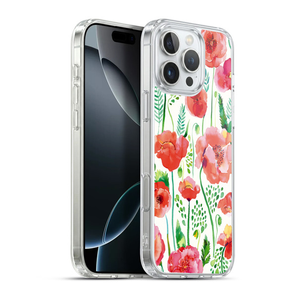 Ninola Floral Red Soft Gel Case for Apple iPhone 16 Pro Max & MagSafe