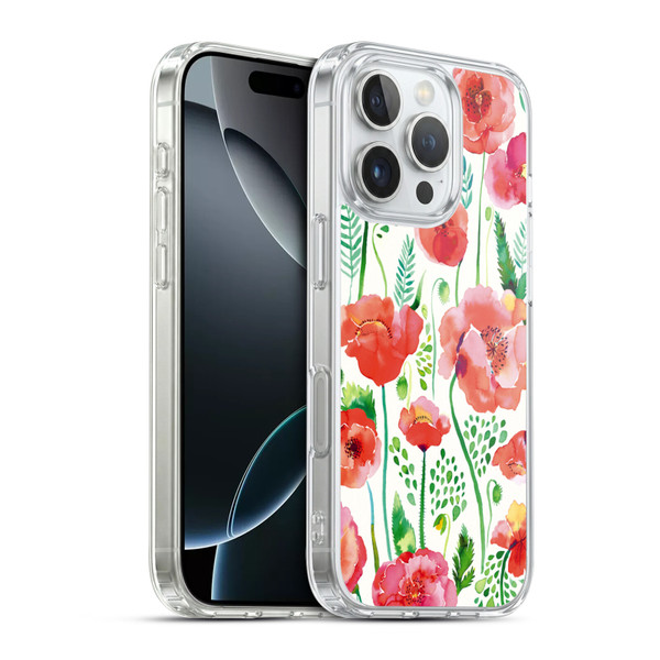 Ninola Floral Red Soft Gel Case for Apple iPhone 16 Pro & MagSafe