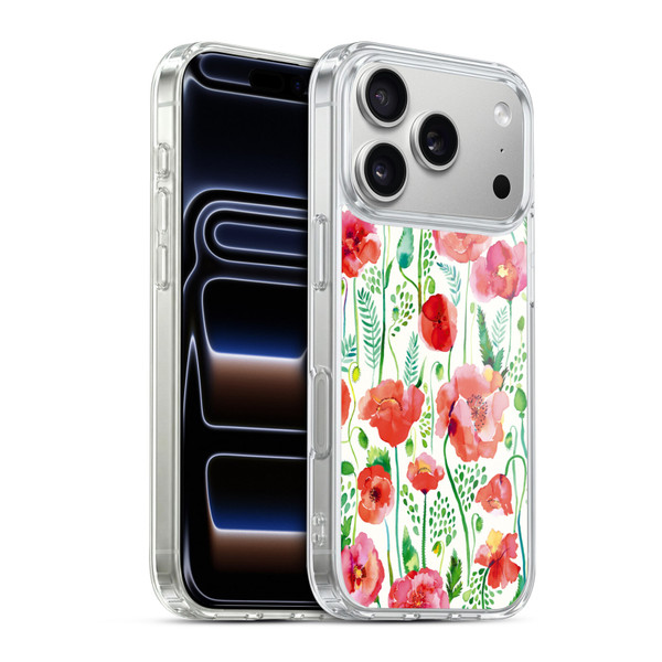 Ninola Floral Red Soft Gel Case for Apple iPhone 17 Pro