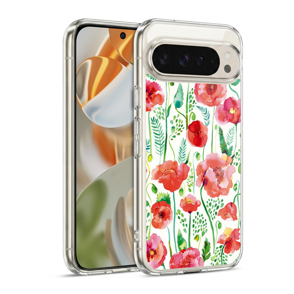Ninola Floral Red Soft Gel Case for Google Pixel 9 / Pixel 9 Pro