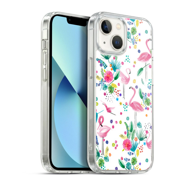 Ninola Summer Patterns Tropical Flamingo Soft Gel Case for Apple iPhone 13