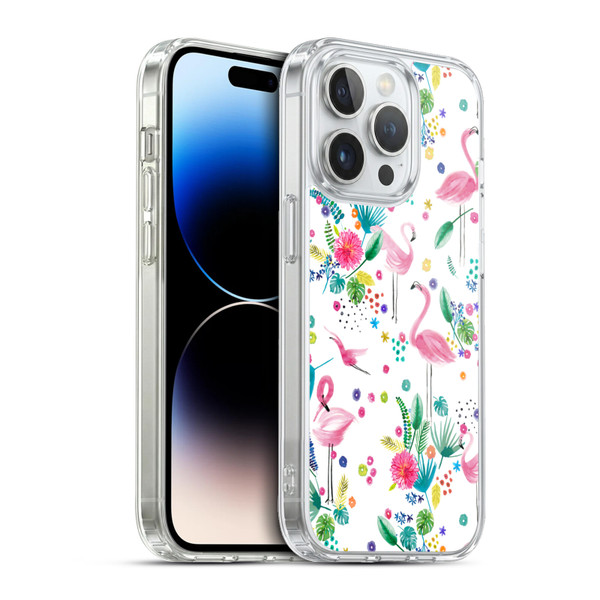Ninola Summer Patterns Tropical Flamingo Soft Gel Case for Apple iPhone 13 Pro & MagSafe