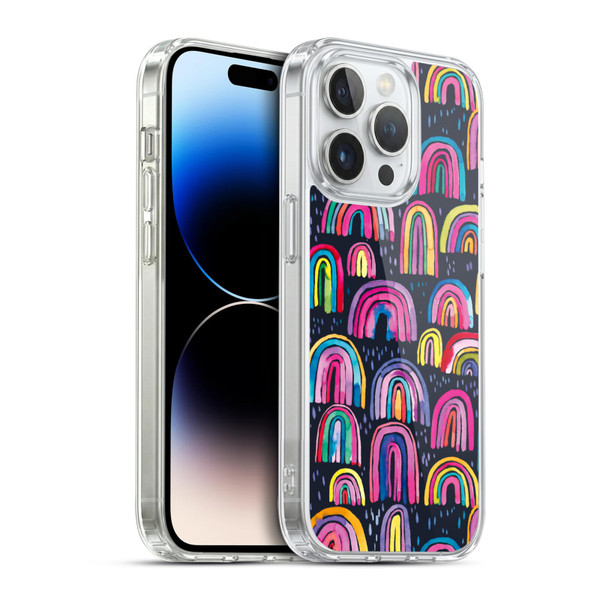 Ninola Summer Patterns Rainbows Navy Soft Gel Case for Apple iPhone 14 Pro & MagSafe