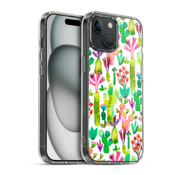 Ninola Summer Patterns Cacti Garden Soft Gel Case for Apple iPhone 15 & MagSafe
