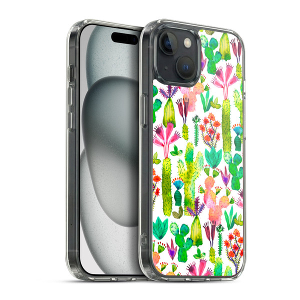 Ninola Summer Patterns Cacti Garden Soft Gel Case for Apple iPhone 15 Plus & MagSafe