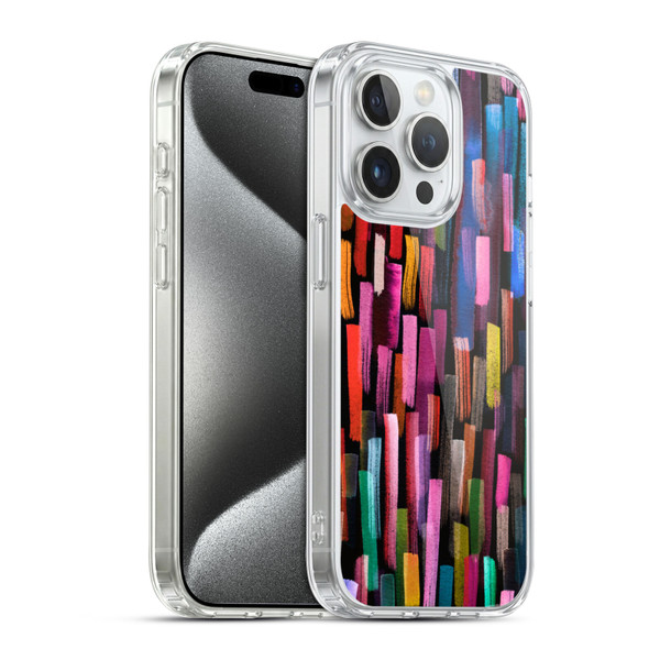 Ninola Summer Patterns Brushstrokes Black Soft Gel Case for Apple iPhone 15 Pro & MagSafe