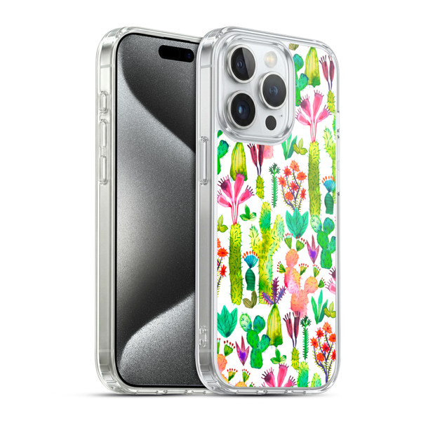 Ninola Summer Patterns Cacti Garden Soft Gel Case for Apple iPhone 15 Pro & MagSafe