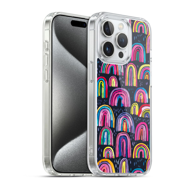 Ninola Summer Patterns Rainbows Navy Soft Gel Case for Apple iPhone 15 Pro & MagSafe