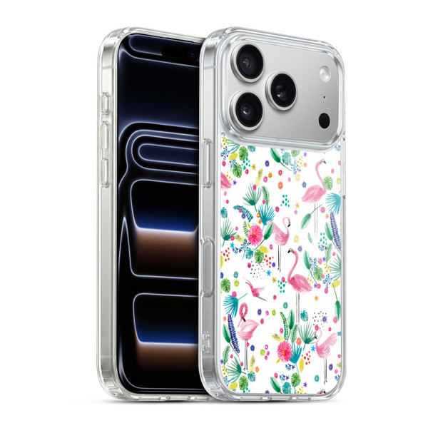 Ninola Summer Patterns Tropical Flamingo Soft Gel Case for Apple iPhone 17 Pro