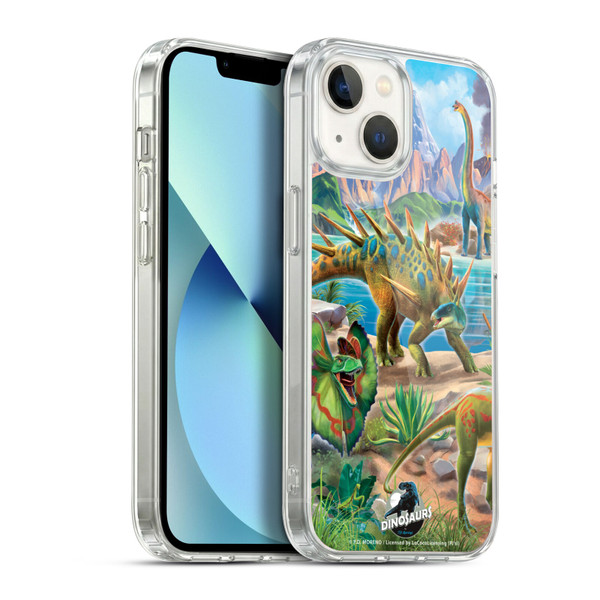 P.D. Moreno Dinosaur Scene Predator And Prey Soft Gel Case for Apple iPhone 13