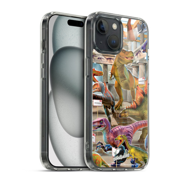 P.D. Moreno Dinosaur Scene Museum Soft Gel Case for Apple iPhone 15 & MagSafe