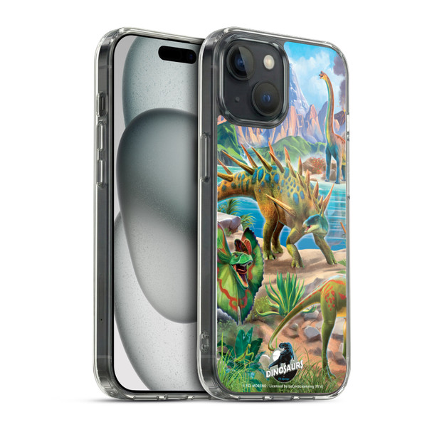 P.D. Moreno Dinosaur Scene Predator And Prey Soft Gel Case for Apple iPhone 15 & MagSafe