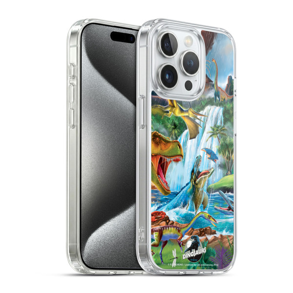 P.D. Moreno Dinosaur Scene In The Waters Soft Gel Case for Apple iPhone 15 Pro & MagSafe