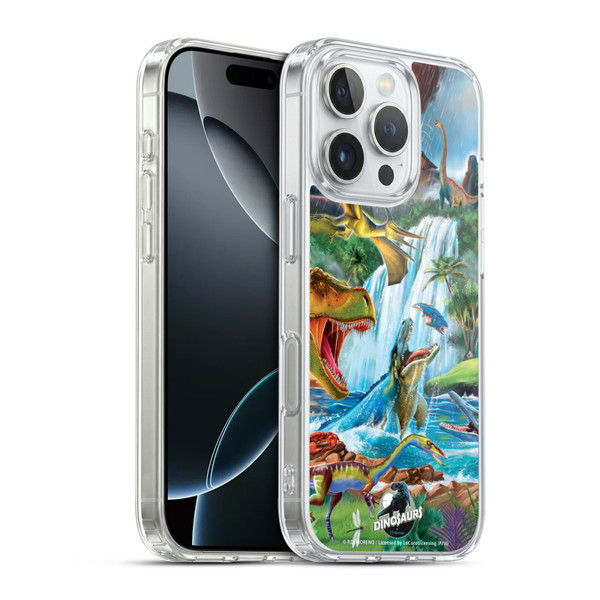 P.D. Moreno Dinosaur Scene In The Waters Soft Gel Case for Apple iPhone 16 Pro & MagSafe