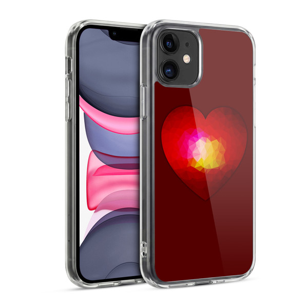 PLdesign Geometric Burning Heart Soft Gel Case for Apple iPhone 11