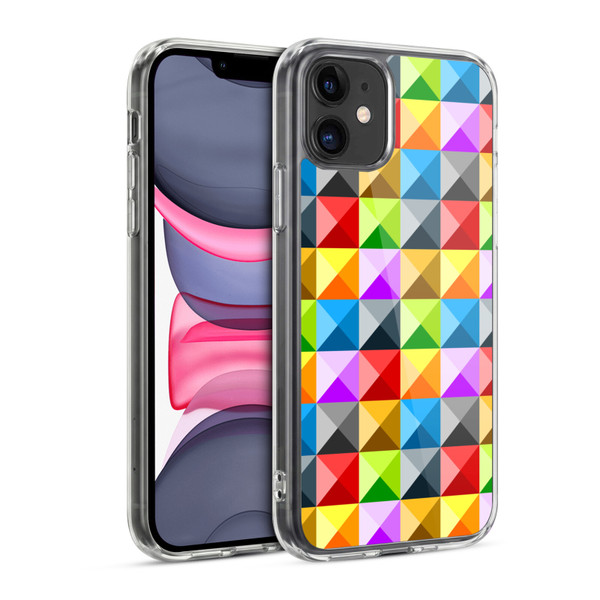 PLdesign Geometric Colourful Quarter Soft Gel Case for Apple iPhone 11
