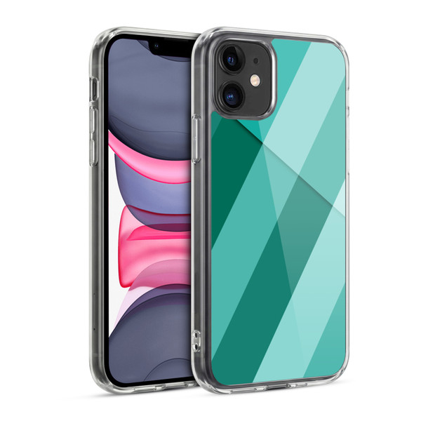 PLdesign Geometric Cyan Modern Soft Gel Case for Apple iPhone 11