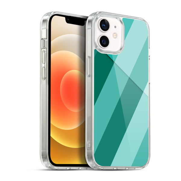 PLdesign Geometric Cyan Modern Soft Gel Case for Apple iPhone 12 / iPhone 12 Pro & MagSafe