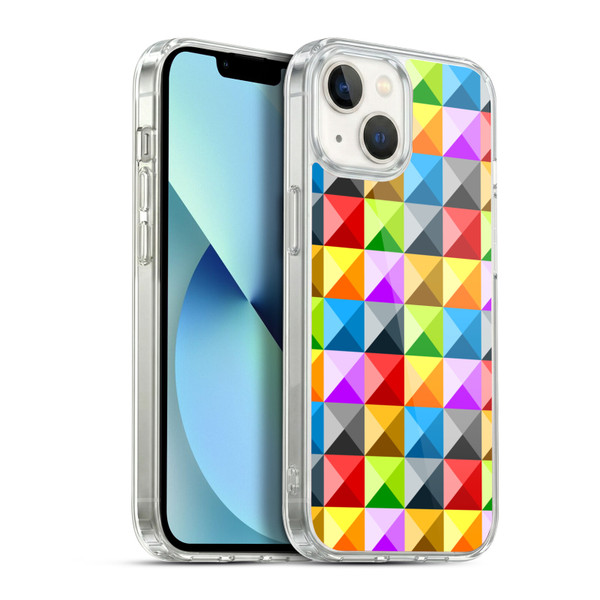 PLdesign Geometric Colourful Quarter Soft Gel Case for Apple iPhone 13