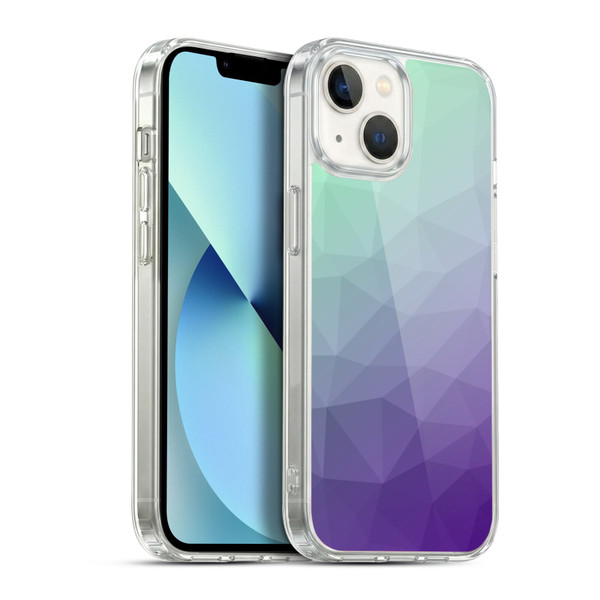 PLdesign Geometric Purple Green Ombre Soft Gel Case for Apple iPhone 13