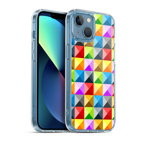 PLdesign Geometric Colourful Quarter Soft Gel Case for Apple iPhone 13 Mini & MagSafe