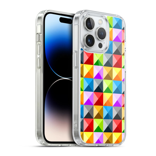 PLdesign Geometric Colourful Quarter Soft Gel Case for Apple iPhone 13 Pro & MagSafe