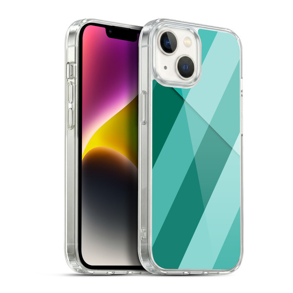 PLdesign Geometric Cyan Modern Soft Gel Case for Apple iPhone 14