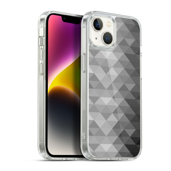 PLdesign Geometric Grayscale Triangle Soft Gel Case for Apple iPhone 14 Plus & MagSafe