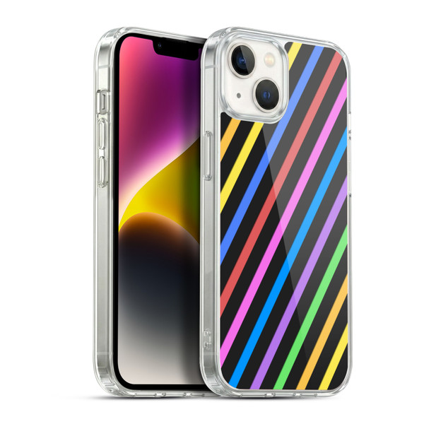 PLdesign Geometric Stripes Soft Gel Case for Apple iPhone 14 Plus & MagSafe