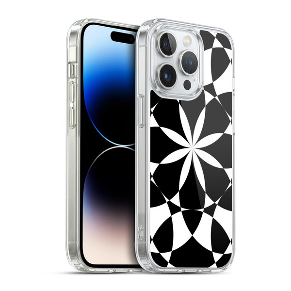 PLdesign Geometric Black And White Soft Gel Case for Apple iPhone 14 Pro & MagSafe