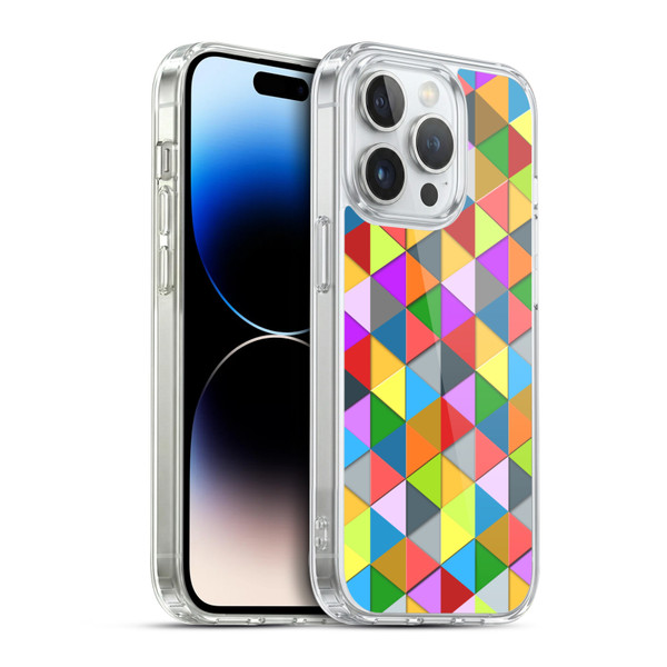 PLdesign Geometric Colourful Triangle Soft Gel Case for Apple iPhone 14 Pro & MagSafe