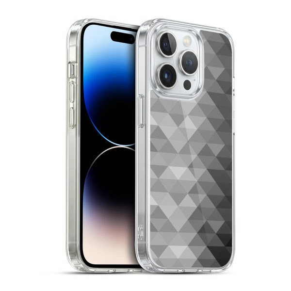 PLdesign Geometric Grayscale Triangle Soft Gel Case for Apple iPhone 14 Pro & MagSafe
