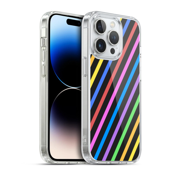 PLdesign Geometric Stripes Soft Gel Case for Apple iPhone 14 Pro & MagSafe
