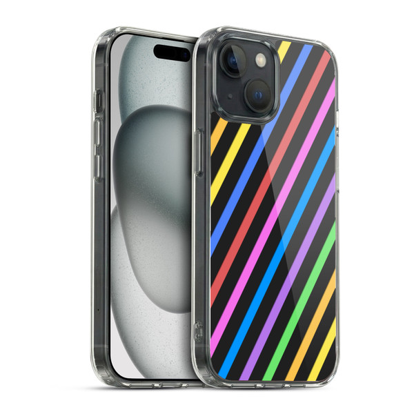 PLdesign Geometric Stripes Soft Gel Case for Apple iPhone 15 & MagSafe