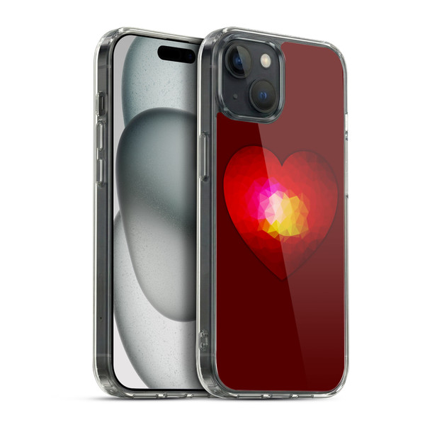 PLdesign Geometric Burning Heart Soft Gel Case for Apple iPhone 15 Plus & MagSafe