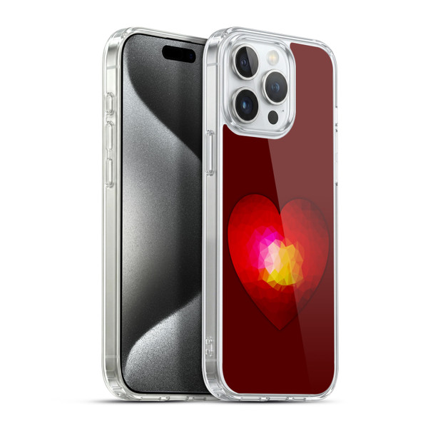 PLdesign Geometric Burning Heart Soft Gel Case for Apple iPhone 15 Pro Max & MagSafe