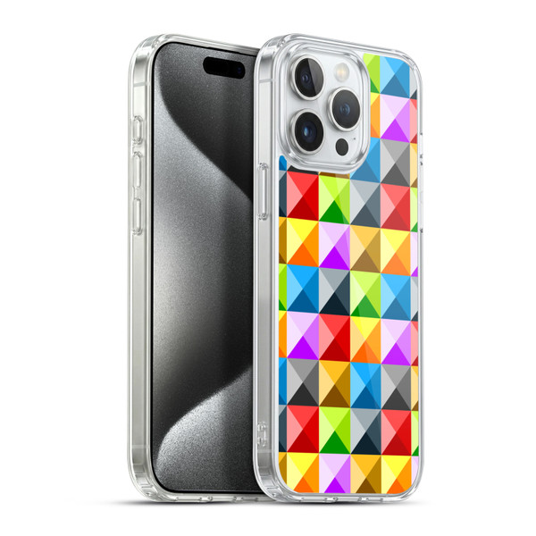 PLdesign Geometric Colourful Quarter Soft Gel Case for Apple iPhone 15 Pro Max & MagSafe