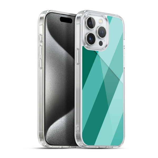 PLdesign Geometric Cyan Modern Soft Gel Case for Apple iPhone 15 Pro Max & MagSafe