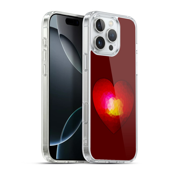 PLdesign Geometric Burning Heart Soft Gel Case for Apple iPhone 16 Pro Max & MagSafe