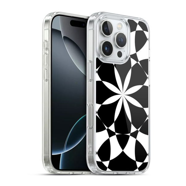 PLdesign Geometric Black And White Soft Gel Case for Apple iPhone 16 Pro & MagSafe
