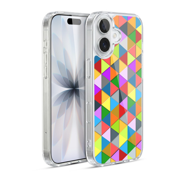 PLdesign Geometric Colourful Triangle Soft Gel Case for Apple iPhone 17
