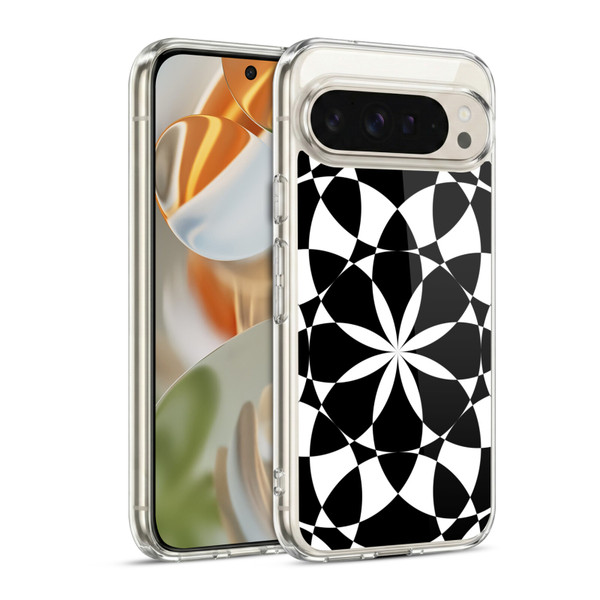 PLdesign Geometric Black And White Soft Gel Case for Google Pixel 9 / Pixel 9 Pro