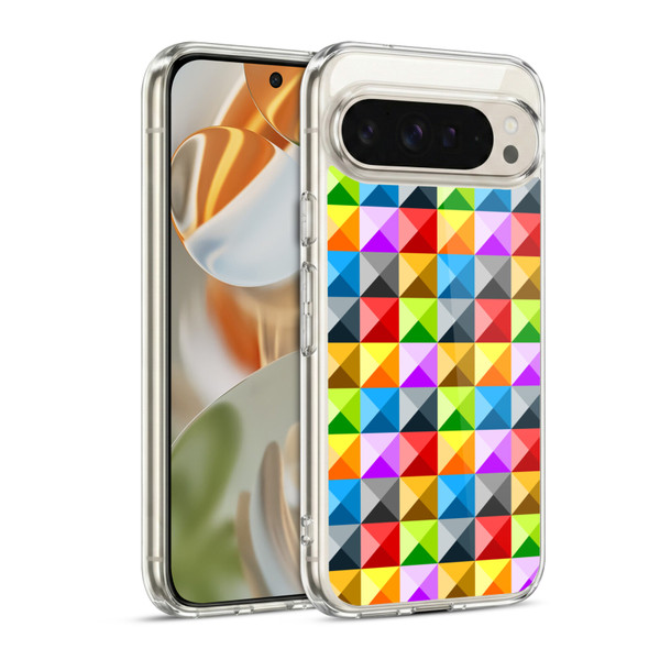 PLdesign Geometric Colourful Quarter Soft Gel Case for Google Pixel 9 / Pixel 9 Pro