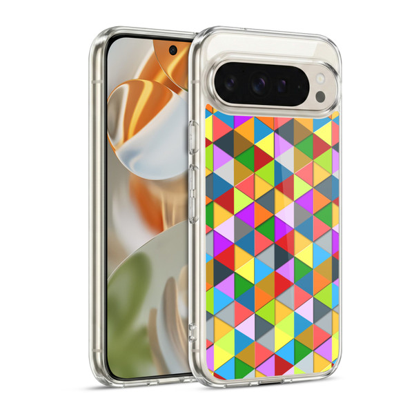 PLdesign Geometric Colourful Triangle Soft Gel Case for Google Pixel 9 / Pixel 9 Pro