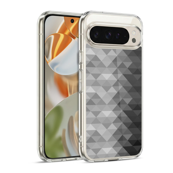 PLdesign Geometric Grayscale Triangle Soft Gel Case for Google Pixel 9 / Pixel 9 Pro