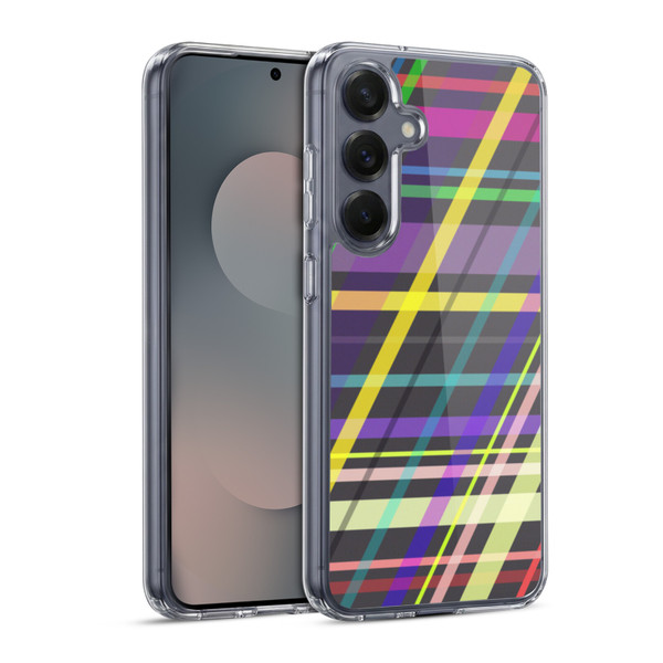 PLdesign Geometric Crossing Lines Soft Gel Case for Samsung Galaxy S25 & MagSafe