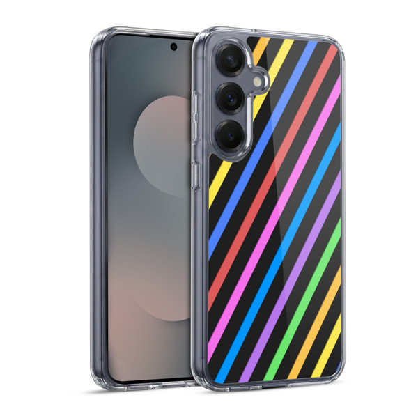 PLdesign Geometric Stripes Soft Gel Case for Samsung Galaxy S25 & MagSafe