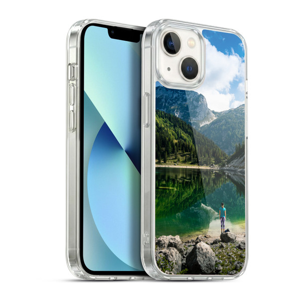 Patrik Lovrin Wanderlust Person At Mountain Lake Soft Gel Case for Apple iPhone 13